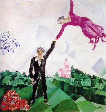 rome Painting - The Promenade contemporary Marc Chagall